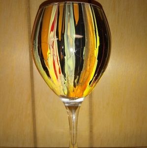 Drip crackle wine glass